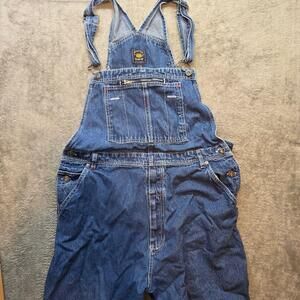 Route 66 Denim Bib Overalls 17/18 Blue Relaxed Straight Jeans Workwear Pockets